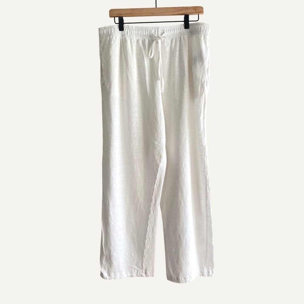 Vilebrequin Men's Beach at Home Linen Drawstring Pants White XXL EUC Relaxed Fit